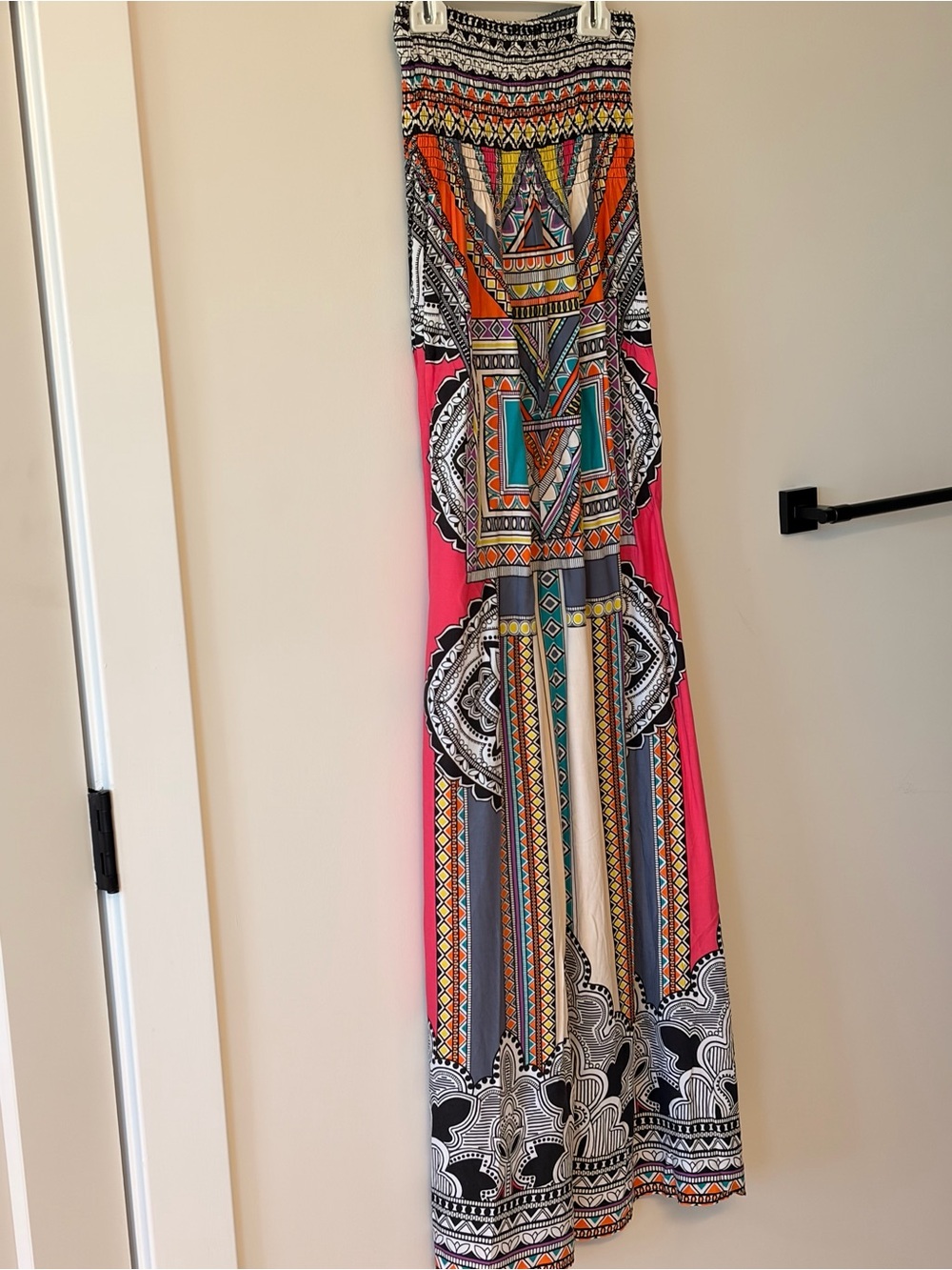 Flying Tomato Pink Geometric Tribal Maxi Dress
